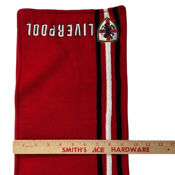 Vintage Scarf Red Liverpool English England Soccer Football Crest Patch - Picture 7 of 8